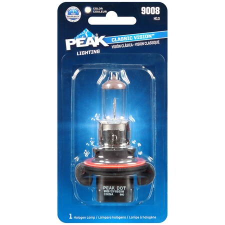 Peak Peak Classic Vision Halogen High/Low Beam Automotive Bulb 9008 H13 9008-BPP